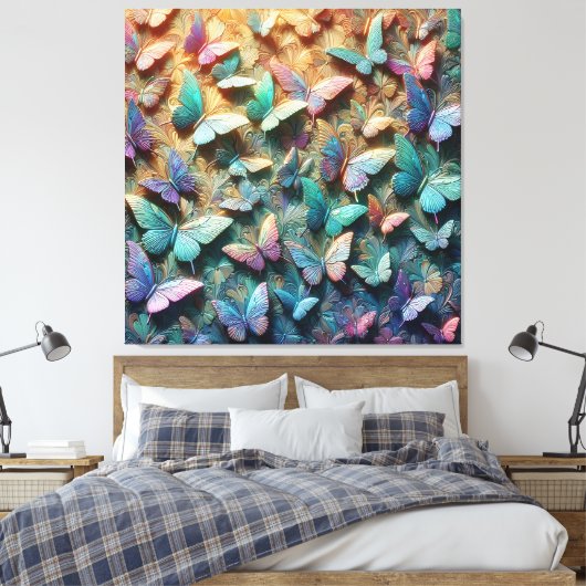 Toile Jardin de papillons iridescent (Insitu(Chambre))