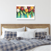 Toile Jardin de tulipes sur sarcelle (Insitu(Chambre))