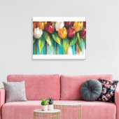Toile Jardin de tulipes sur sarcelle (Insitu(Salon))