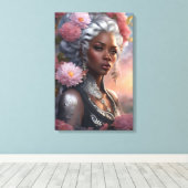 Toile Jardin des fleurs de la femme noire (Insitu (Plancher de Bois))