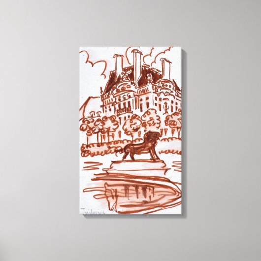 Toile Jardin des Tuileries au Louvre | Paris, France (Recto)
