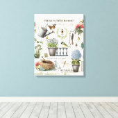 Toile Jardin fleuri Vintage (Insitu (Plancher de Bois))