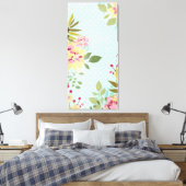 Toile Jardin floral, Arrière - plan bleu (Insitu(Chambre))