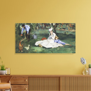 Toile Jardin français vintage famille Monet Manet Impres