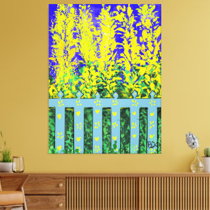 Toile Jardin joyeux : Une danse de fleurs jaunes