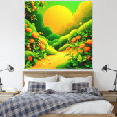 Toile Jardin Orange Luxuriant (Insitu(Chambre))