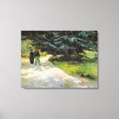 Toile Jardin public avec couple par Vincent van Gogh (Recto)