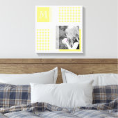 Toile Jaune Ajoutez Votre Photo En vichy Monogramme Mode (Insitu(Chambre))