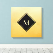 Toile Jaune Brossé Élégant Avec Monogramme Or Simple (Insitu (Plancher de Bois))