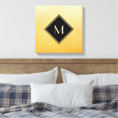 Toile Jaune Brossé Élégant Avec Monogramme Or Simple (Insitu(Chambre))