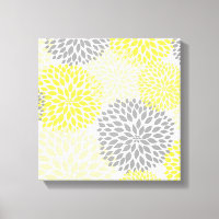 Jaune gris moderne dahlia fleurs murales