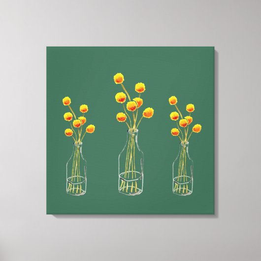 Toile Jaune heureux Billy Button fleurs Art australien (Recto)