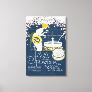 Toile Java font face à l'annonce vintage de salle de