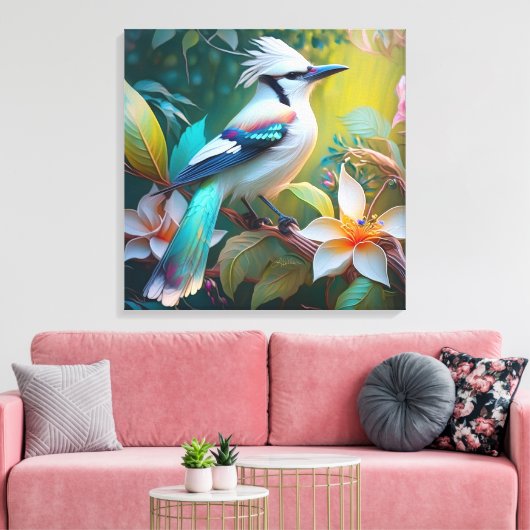Toile Jay à ailes Turquoises en berceau (Insitu(Salon))