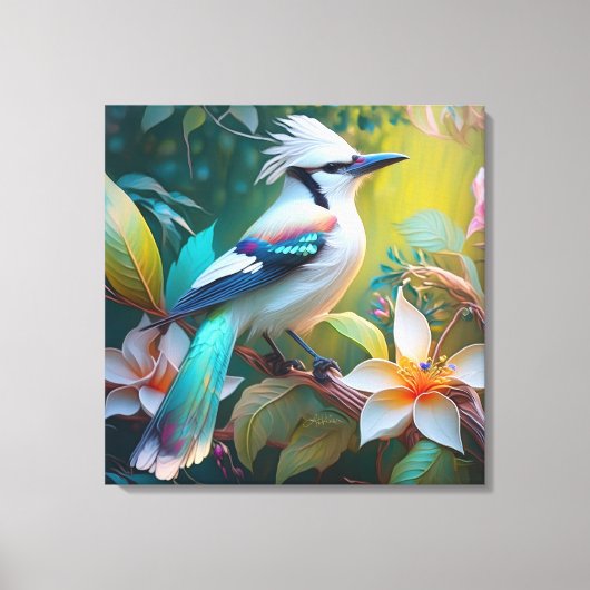 Toile Jay à ailes Turquoises en berceau (Recto)