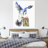 Toile Jay bleu d'oiseau de la forêt (Insitu(Chambre))