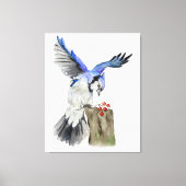 Toile Jay bleu d'oiseau de la forêt (Recto)