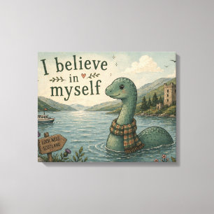 Toile Je crois en moi-même Loch Ness Monster fantaisiste