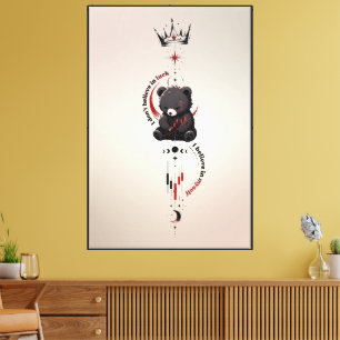 Toile Je crois en moi Symbole d'ours beige chaud Trader