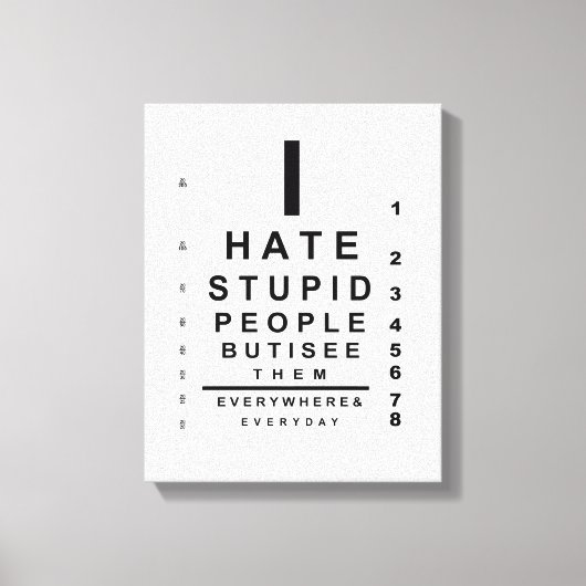 Toile Je déteste les stupides gens (Recto)