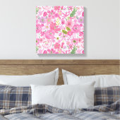 Toile Je fais Pink Aquarelle Motif Floral (Insitu(Chambre))