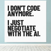 Toile Je ne code plus, je négocie avec l'IA (Insitu (Plancher de Bois))
