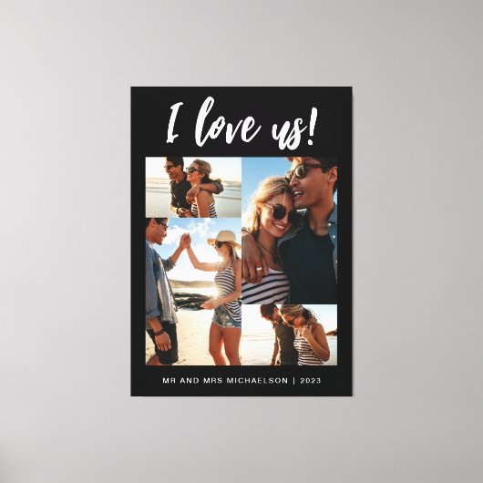 Toile Je nous aime Script Photo noir et blanc (Recto)