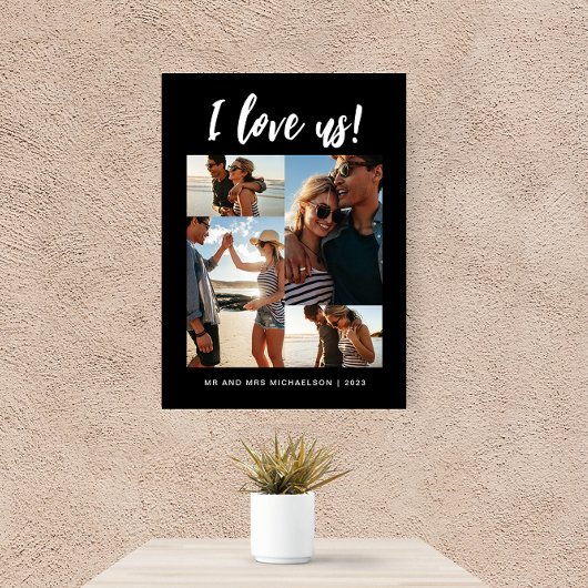 Toile Je nous aime Script Photo noir et blanc