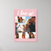 Toile Je nous aime Script Photo rose et blanc (Recto)