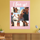 Toile Je nous aime Script Photo rose et blanc (Insitu(Salon))