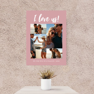 Toile Je nous aime Script Photo rose et blanc