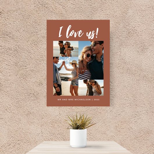 Toile Je nous aime Script Photo Terracotta