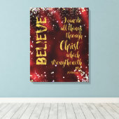 Toile Je Peux Faire Tout Par L'Écriture Christ KJV (Insitu (Plancher de Bois))