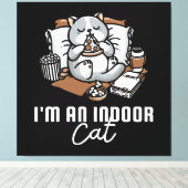 Toile Je suis un chat d'intérieur - Chat introverti (Insitu (Plancher de Bois))