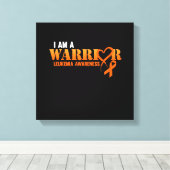 Toile Je Suis Un Guerrier Leucémie Sensibilisation Orang (Insitu (Plancher de Bois))