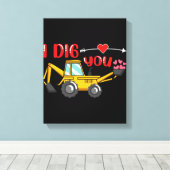 Toile Je t'ai creusé Backhoe Valentine (Insitu (Plancher de Bois))