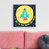 Toile Je T'Aime À La Lune Et À La Rocheuse De Dos (Insitu(Salon))