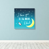 Toile Je t'aime à la lune et à l'arrière ombre bébé pépi (Insitu (Plancher de Bois))