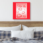 TOILE "JE T'AIME" COEURS DE VALENTINE (Insitu(Chambre))