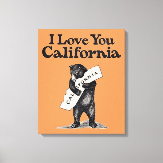 Toile Je T'Aime Gros Ours En Californie (Recto)