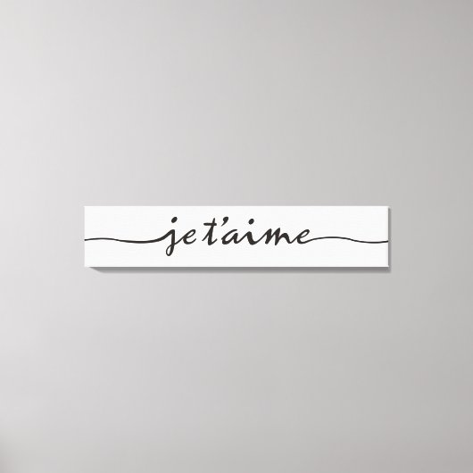 Toile je t'aime - Je t'aime en français - noir (Recto)