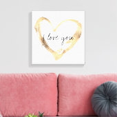 Toile Je t'aime plus Gold Heart (Insitu(Salon))
