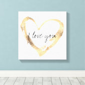 Toile Je t'aime plus Gold Heart (Insitu (Plancher de Bois))