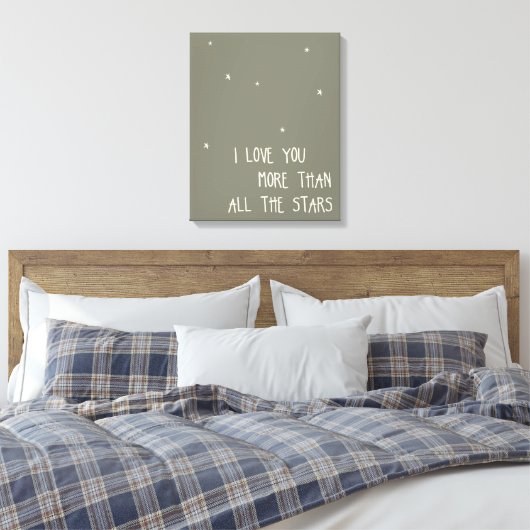 Toile Je t'aime plus que toutes les étoiles (Insitu(Chambre))
