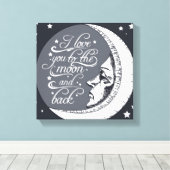 Toile Je T'Aime Sur La Lune Et De Retour (Insitu (Plancher de Bois))