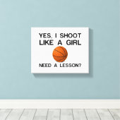 TOILE JE TIRE COMME UNE FILLE BASKETBALL (Insitu (Plancher de Bois))