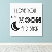 Toile je vous aime à la lune et dos noir blanc (Insitu (Plancher de Bois))