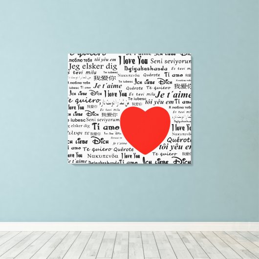 Toile Je vous aime dans différentes langues (Insitu (Plancher de Bois))