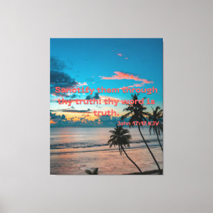 Toile Jean 17:17 Bible Verse Écriture KJV Canvas Pic