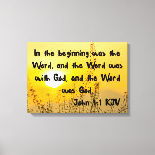 Toile Jean 1:1 Bible Verset Écriture KJV Canvas Wall Art